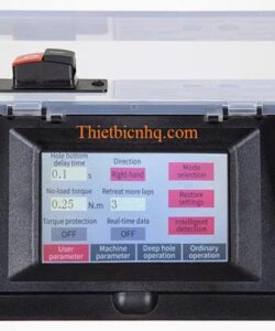 Màn hình cảm ứng điều khiển máy taro điện M3-M16 cho phép cài đặt tốc độ, chiều quay và thông số taro