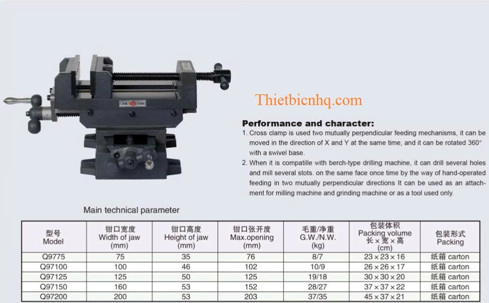 Kích thước ê tô 2 chiều Kích thước ê tô 2 chiều các model 75 100 125 160 200mm